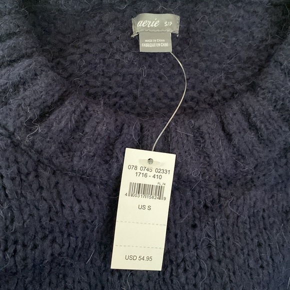 Aerie American Eagle Big Sky Oversized Wool Blend Sweater in Navy Size Small NWT - Picture 6 of 6
